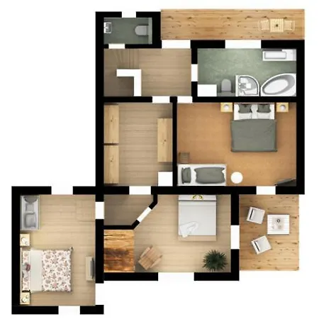 Birkenoase - Sauna- Terrasse-drei Schlafzimmer * Bad Heilbrunn
